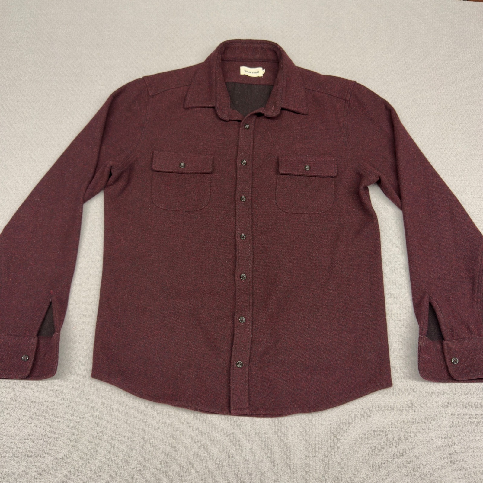 Taylor Stitch Wool Blend Maritime Shirt Mens 42 Large Burgundy Overshirt Shacket